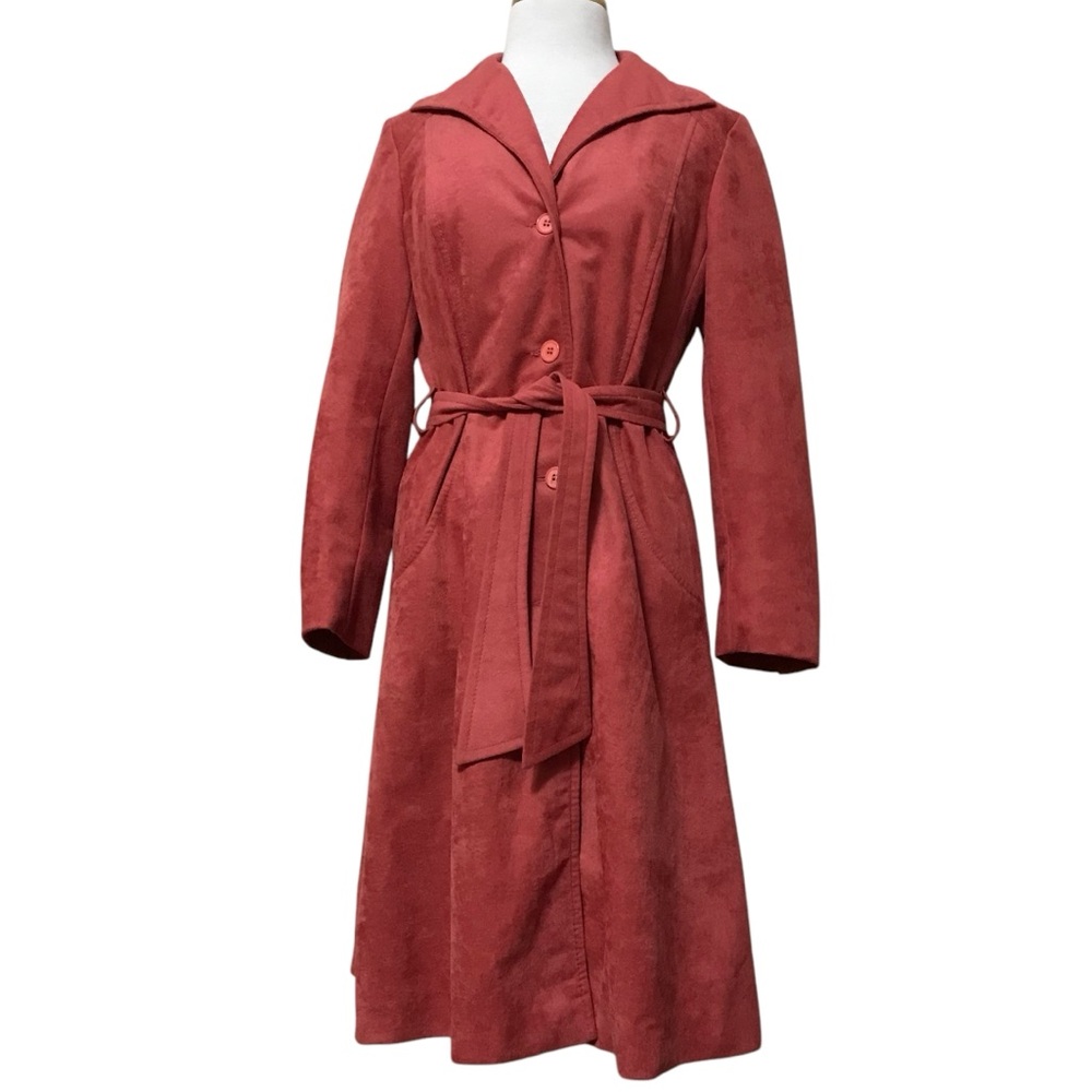 Forecaster of Boston ILGWU Rose Trench Coat Jacket W/ Belt Size Large Union